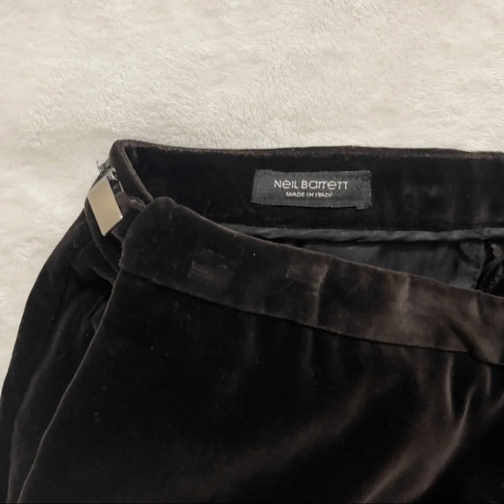 Neil Barrett Womens Dark Brown Velvet Pants Size 44 Italy